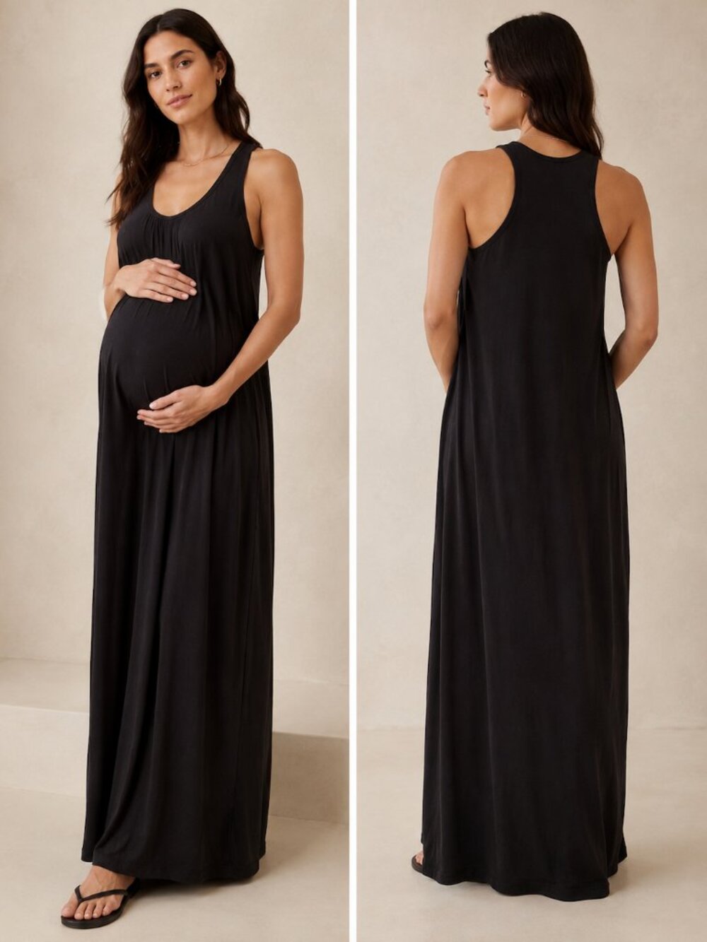 Hatch Scoop Neck Long Dress | Black Maxi Dress | Size 0/S